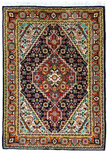 2x3 Vintage Hand Knotted Wool Area Rug Navy Red Tribal Oriental Home Decor Boho picture