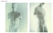 1986 Vintage BRUCE WEBER Male Bust Statue Sculpture - 2 Piece Photo Gravure Art picture