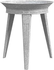 Vintage Galvanized Metal Bird Bath with 3-Leg Stand for Outdoor Spaces picture