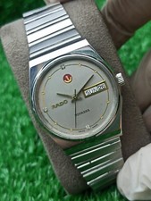 GENUINE RADO VOYAGER WATCH AUTOMATIC SILVER DIAL MEN VINTAGE 70s DAY/DATE picture