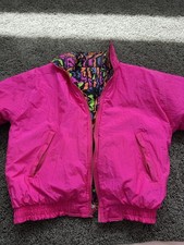 Hanging Loose Vintage Puffer Jacket Reversible, Neon Pink XL picture