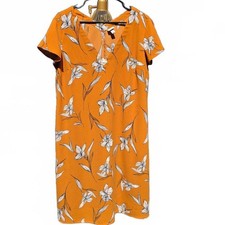 Wmn's Large - A New Day Orange Floral Short Sleeve Dress picture