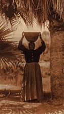 1924/90 EDWARD CURTIS Cahuilla Indian Woman Basket Head GOLDTONE Photo Art 11x14 picture