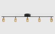 Elegant 5 Light Black Brass LED Track Light Adjustable Modern Ceiling Lighting picture