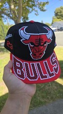 Vintage Chicago Bulls Korean Bootleg Snapback Hat 90s Style Black Red Green UV picture