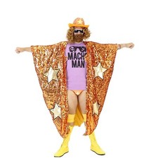 Adult Wrestling WWE Randy Savage Macho Man Madness Sequin Costume Cape picture