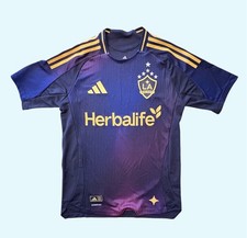 Adidas LA Galaxy MLS Jersey Soccer Kit Purple Gold Aeroready Herbalife Men’s S picture