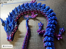 Giant 3D Printed Articulated Jumbo Dragon – Flexible Moving Toy / Fidget Collect picture