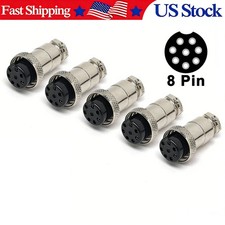 5x 8 Pin Female Mic Connector Ham/CB Radio Round Inline Plug Solder Type picture