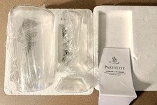 PartyLite Symmetry 3 in 1 Candle Holder Vase P95075 Clear Glass NIB Retired picture
