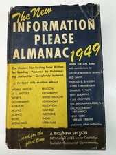 Vintage 1949 Information Please Almanac John Kieran HC DJ Farrar Straus BOMC picture