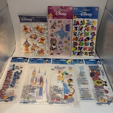 Vtg 90s Disney Sticker Lot Sandylion 3DEK Success Alphabet Cinderella Pooh Alice picture