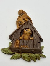 Vintage Homco Dart Squirrel Chipmunk Bird House Wall Hanging Plastic Home Decor picture