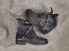 A.S.98 Airstep Blue Logo Zip Vintage Ankle Biker Boots Avant Garde 20471120 LGB picture