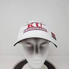 Vintage Kansas Jayhawks Hat Cap Snap Back Mens One Size White NCAA The Game 90s picture