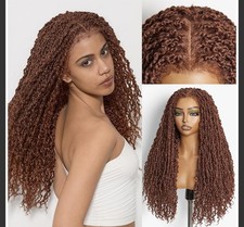 Frodio Cruly Boho Braided Wig Water Wave Veralux 13X6 Hd Lace Frontal Wig picture