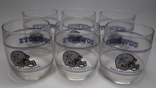 Set of 6 Vintage Dallas Cowboys  Glasses Tumblers Whiskey Rocks NFL 12 oz B28 picture
