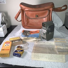 Fujita 8 Movie Vintage 1961 Camera w/ Conversion Lens Set Leather Bag & Manuel picture