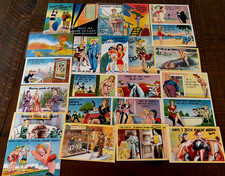 Lot of 23 Risque Sexy Vintage Comic Linen Postcards~Funny Humor~Unused~s423 picture