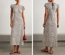 Women Doen Cotton Floral Short Sleeve A-line Midi Dress picture