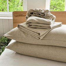 100% French Linen Sheets Queen Size, 4 Piece Pure Linen Bed Sheet Set, Breathabl picture