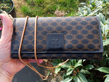 Celine Vintage Macadam Long Wallet Kiss Lock WOC Crossbody Chain Bag picture