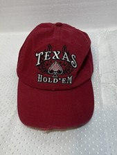 Cool Distressed Aeropostale  87 Red “TEXAS HOLD’EM” Baseball Cap/Hat  Adjustable picture
