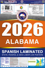 2026 Alabama AL LABOR LAW POSTER (Federal & State) Spanish Laminated picture
