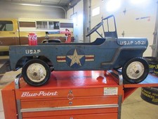 OLD HAMILTON ARMY JEEP PEDAL CAR *BARN FIND SURVIVOR* ORIGINAL PAINT picture