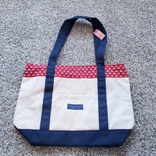 NEW Vineyard Vines Canvas Tote Bag USA Flag Print Logo NWT picture