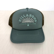 Billabong Classic Foam Trucker Hat Since 73 Green Adjustable Cap 100% Polyester picture