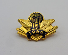 Vintage 1966 Gold Tone Enamel Service Award Pin 