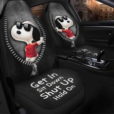 Snoopy Joe Cool Get In Sit Down Shut Up Hold On Car Seat Cars Truck Sedan R2662 picture