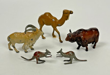 Vintage Britains Style Hollowcast Lead Zoo Animals Camel Bison Ibex Kangaroos picture