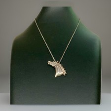 VTG Navajo Sterling Silver Stallion Horse Head Pendant Necklace 10.87g 18 Inches picture