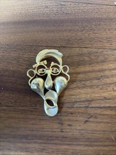 Vintage Funny Face Male Gold Pin Brooch Jewelry picture