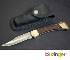 Vintage BUCK 110+ U.S.A. (1991) Macassar Ebony Folding Lockback Hunter Knife  picture