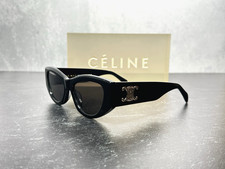 CELINE CL40308U TRIOMPHE CAT EYE SUNGLASSES SHINY BLACK 01A 40308 SHIPS TODAY picture