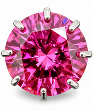 HUGE 89 Ct Certified Pink Diamond Solitaire Ring-925 Silver FREE Studs picture