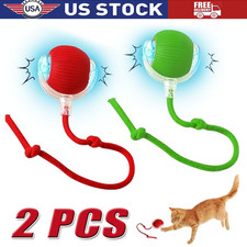2Pcs Automatic Rolling Ball Smart Cat Dog Toy Electric Pet Self-moving Kitten picture