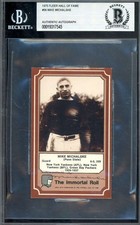 Mike Michalske Beckett BAS Signed 1975 Fleer Immortall Roll Autograph picture