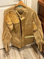 Vtg 40's 10-X IMPERIAL Shooting Jacket REEVES ARMY TWILL Horsehide Pads & Glove picture
