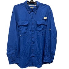 NWOT Magellan Sz M Long Sleeve Fishing Shirt Medium Blue Relaxed Fit Fish Gear picture