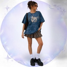 Vintage Y2K Jerzees Kitten Graphic Tie Dye Tee 3XL picture