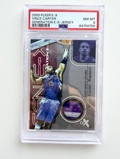 2000-01 Fleer E-X -Vince Carter Jerseys MEM PSA 8 HIGHEST GRADE INVESTMENT picture