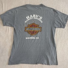 Vintage 1990s Harley Davidson 3D Emblem Shield T-Shirt Double Sided Sz Large picture