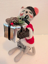 Annalee 2014 Christmas Gift Giver Mouse Present & Santa Hat Hounds tooth Pants picture