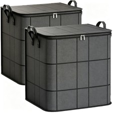 2Pcs Spacious Moving Storage Bin 180L, XXL Foldable Blanket Bag Organizer wit... picture