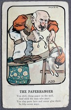 Antique 1910 The Paperhanger Postcard w/ Old Stamp - Moulton, Iowa Postmark picture