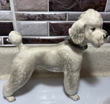 Vintage KERAMOS Wien Vienna WHITE STANDARD POODLE Dog Figurine 7 1/2” picture